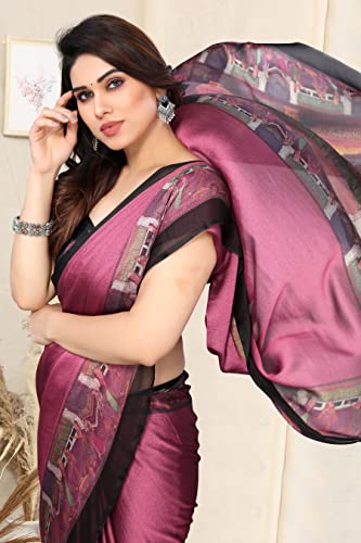 Image of MIRCHI FASHION Saree for Woman Chiffon Kalamkari Design | Professional Office Wear Lightweight Sari for All-Day Comfort with Blouse (Available in 15 Colors)