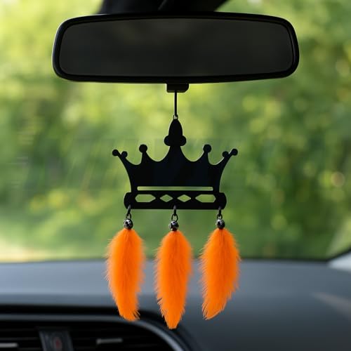Image of Car Hanging Accessories: Radha Krishna Spiritual Acrylic Decor for Car, Home and Office Desk Decor Accessories (King-CAR-Hang)
