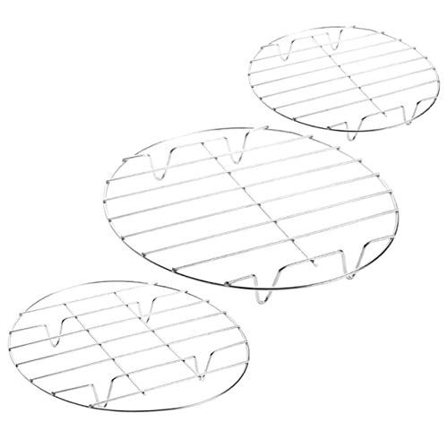 PRETYZOOM 3 Piezas Rejilla de Vapor Inoxidable de Soporte Multifuncional para Cocción al Vapor y Enfriamiento Herramienta de Cocina Reutilizable