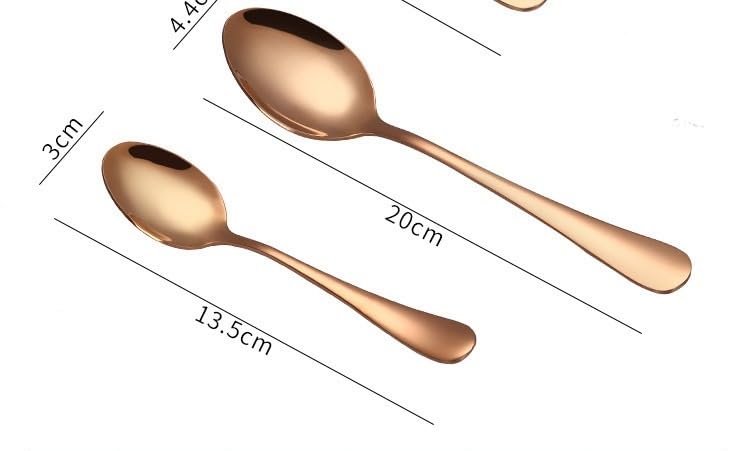 ONUIFIKE Silverware Set, 4/16/24/32/40/48 Pieces Pink Gold Stainless Steel Cutlery Set Steak Knife, Fork And Spoon Cutlery, Home Cutlery Flatware Set(Pink Gold,1Set-4Pcs)