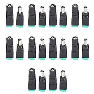 DC Mannelijke en Vrouwelijke Voedingsadapter, 5,5×2,1 Mm DC-voedingsconnector Stekkeradapterconnector voor LED-strip…