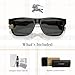 BURBERRY BE4293 380687 56M Top Black On Vintage Check/Grey Square Sunglasses For men For women+BUNDLE with ACCESSORY EYEWEAR KIT