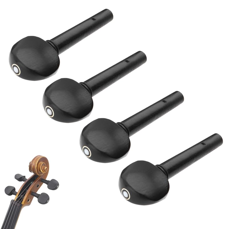 OriGlam 4pcs Violin Tuning Pegs, Ebony Wood Violin Pegs, Violin Fiddle Tuning Peg, Violin String Tunning Pegs Violin Replacement Accessories for 3/4 4/4 Violins