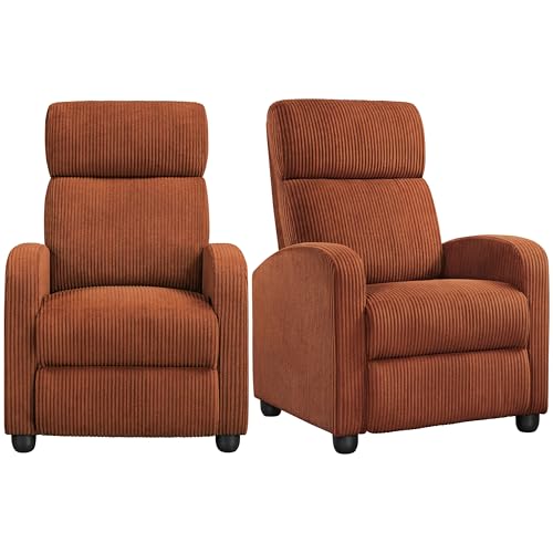 Yaheetech 2-Seat Corduroy Pushback Recliner Chair Living Room Chair with