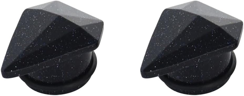 Daesar 2PCS Gauge Expander, Acrylic Tunnel Gauges Solid Stone Geometric Diamond Shape Ear Gauges Piercings Jewelry