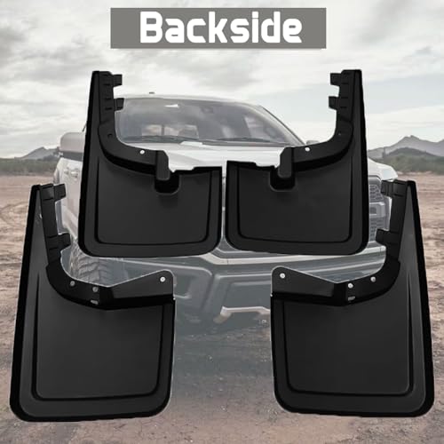 Image of Mud Flaps Compatible with Ford F150 2021 2022 2023 2024, All Weather Fl50 Guard Mud Guards Splash Front & Rear, 4PCS /Set (Not fit Lightning, Raptor and Fender Flares)