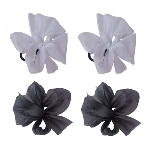 DIY School Ribbon Hair Band for Kids and Girls Set of 2 - White and Black-image-42
