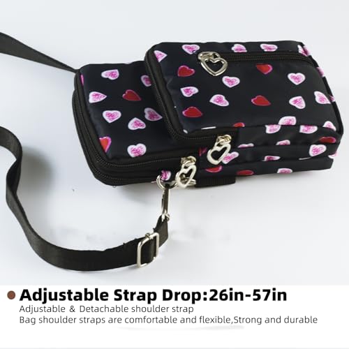 Image of JANKS Small Crossbody Bag for Women - Mini Phone Purses with Crossbody Strap and Wallet - Nylon Arm Bag