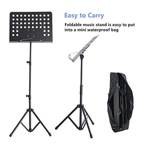SANJOIN Adjustable Folding Music Stand Sheet Tripod Holder with Collapsible Tray&Carrying Bag Lightweight, Portable and Suitable for Violin, Guitar, Flute and Instrumental Performance - Thumbnail 7