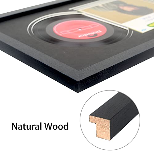 Mxtallup 7 " Vinyl Record Frame For The Wall 7 "Jukebox Record Frame With Double Black-Black Matting, Displays 7 " Lp Record And 7X7-Inch Cover , 7 " Music Album Frame (Lp1016Bb) #TOP1