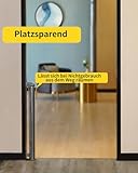 Retraktierbares Sicherheitsgitter für Babys & Haustiere – Extra Breit & Hoch, 0-140CM Türschutzgitter für Treppen, Türen, Innen- & Außenbereich, Einfache Einhand-Bedienung, Grau