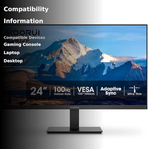 KOORUI 24-inch Computer Monitor Full HD 1920 x 1080p 100Hz VA Display E2412F の商品画像 2
