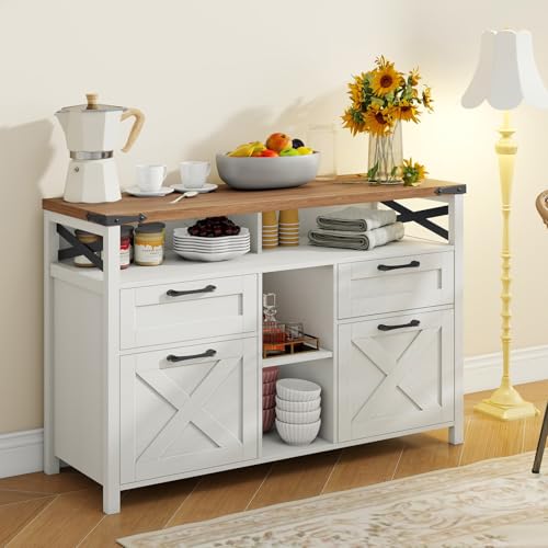 Vabches Farmhouse Filing Cabinet with Adjustable Shelf for Home Office, Lateral File Cabinets 4 Drawers with Open Storage Shelf, Filing Organization Storage Cabinets for Hanging Files Letter/A4 - Thumbnail 6