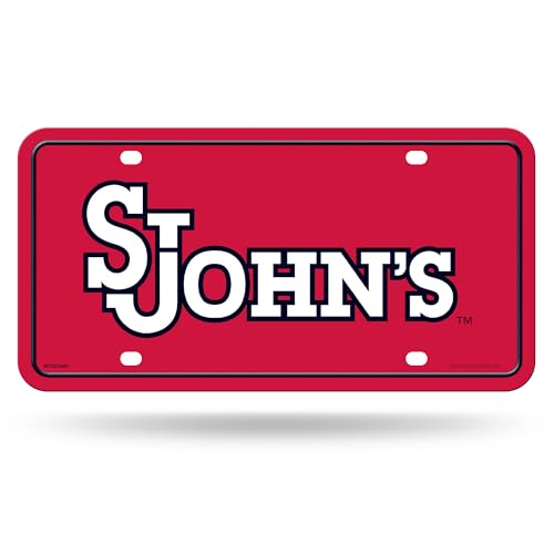 Rico Industries NCAA St. John's Red Storm Metal Auto Tag 6" x 12" - Great for Truck/Car/SUV