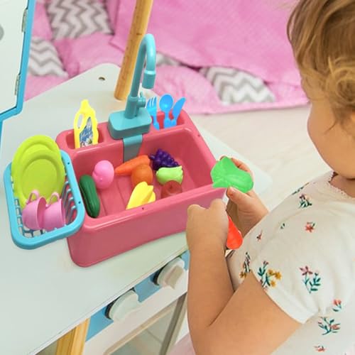 Jeu de rôle réaliste avec le lavabo jouet et sa table d'eau active