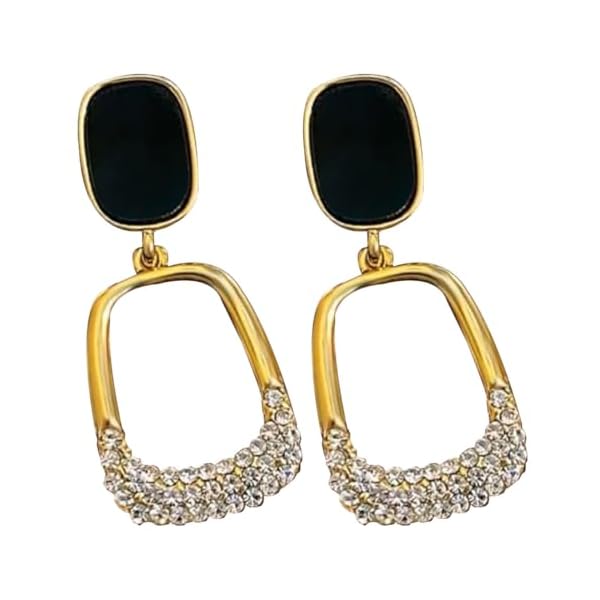 EziKart Stylish Golden with American Dimond Multi Designer Korean Earring for Women and Girls.
