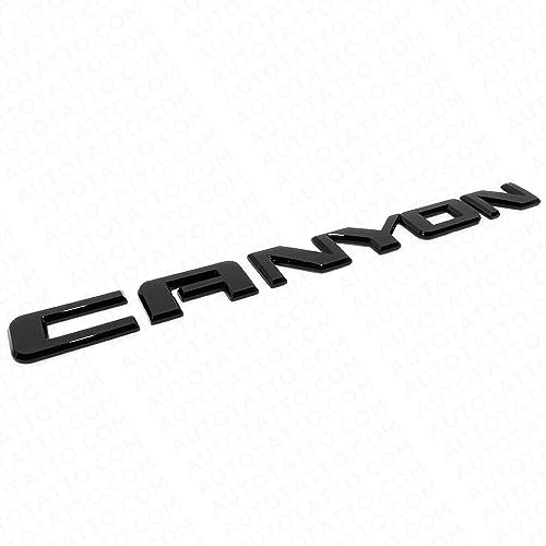 Image of 1Pc Canyon Emblem Front Side Door Rear Liftgate Tailgate Nameplate Logo 3D Badge Sticker 22900425 Decorate Replacement for Canyon (Matte Black)