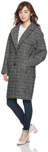 アースミュージックアンドエコロジー グレンチェックドロップショルダーチェスターコート i レディース Black 日本 F Free サイズ コート ジャケット 通販 Amazon