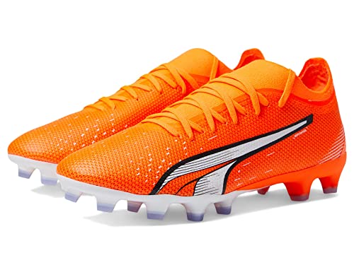 Puma Soccer Cleats Ultra Match FG/AG in Ultra Orange-Puma White-Blue Glimmer