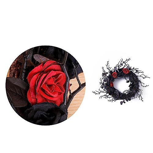 17.7 Inches Gothic Style Weird Yet Elegant Halloween Wreath for Front Door - image 5