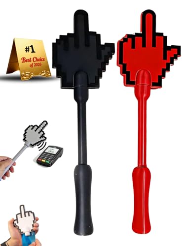 AIANR Middle Finger Tap to Pay Wand 3D Printed Contactless Payment Credit Card Holder Secure Novelty Gag Gift with Pixel Design for Standard Bank Cards Friends Coworkers(2pcs-C)
