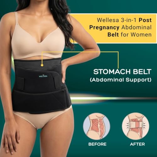 Image of WELLESA 3-IN-1 Postpartum Belly Belt for Women