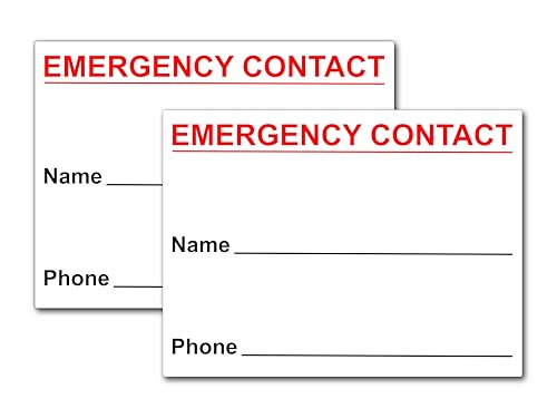 Magnetic Emergency Contact Card, 4x3 Emergency Contact Magnet with Stickers, In Case of Emergencies Card, Important Information for Kids Children Babysitter Responders, Emergencies Numbers Magnet 2pcs