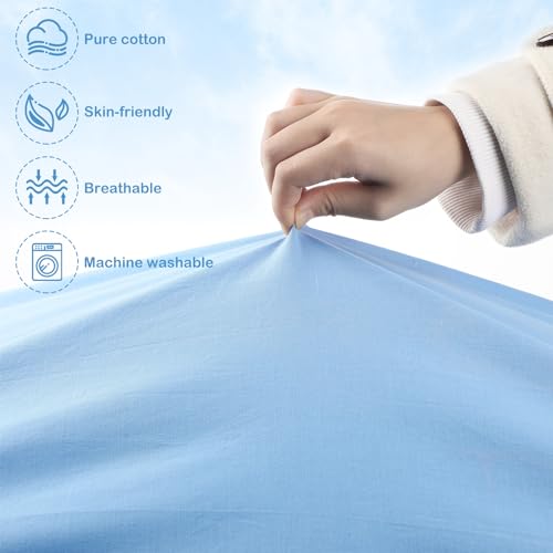 Image of VitalCozy 20 Pack Baby Crib Sheets for Boys and Girls, Fitted Cotton Daycare Crib Sheets, Breathable Microfiber Toddler Bed Mat Sheet for Standard Mattress Daycare Nap Mat, 24 x 48 Inch(Blue)