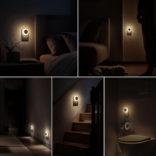 Image of fesnne Night Light, Night Lights Plug into Wall, Dusk to Dawn Sensor Warm White Led Night Light 0.5W, 8 Pack Nightlight for Adults, Bedroom, Bathroom, Hallway, Kitchen