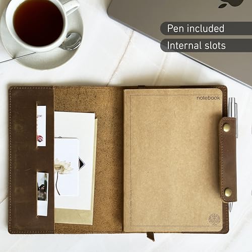 Albero-Leather-Bound-Journal-A5-Notebook-Cover-360-Page-Journal-with-Pen-Lined-Notebook-Daily-Journal-Men-Leather-Journals-for-Women-Refillable-Notebook-Professional-Executive-Writing-Notebook