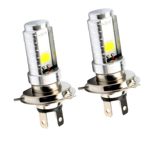 ARTSEWPLY 2 Focos LED para Motocicleta H4 Cob 6w, Bombillas del Faro Delanteras Superbrillantes, Carcasa de Aleación de Aluminio Disipación de Calor, bajo Consumo, Compatibles Motos y