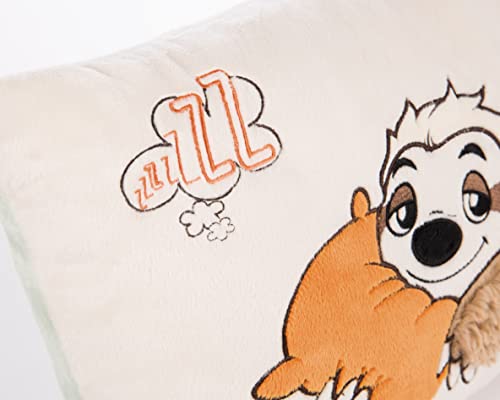 NICI Kissen Faultier Wave Dave rechteckig 43x25cm– Flauschiges Kuscheltierkissen Faultier-rechteckiges Stofftierkissen, 48574, Beige