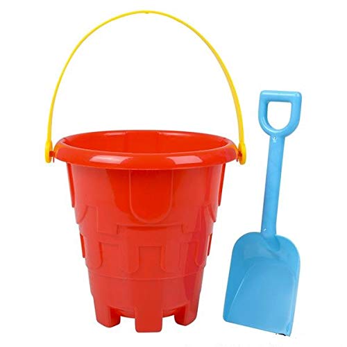 Srenta Beach Sand Pail & Shovel Set | Kids 6" Castle Building Plastic Playset | Great for Beach Days, Building Castles. Pack of 6