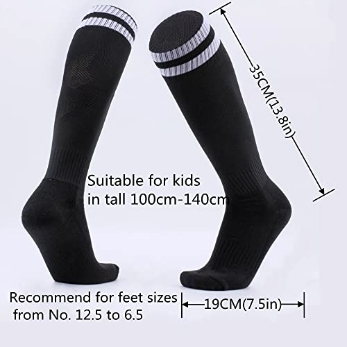 Soccer Shin Guards Kids Youth Over Knee Sleeves Shin Pads And Soccer Socks For 3-13 Years Old Boys And Girls For Football Games Eva Cushion Leg Carf Protection Reduce Shocks And Injuries 2 Pairs Black #TOP2