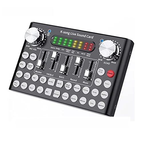QRANC Mezclador Controlador de DJ Tarjeta de Sonido Grabación USB Dispositivo Externo de...