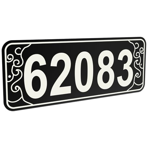 Bmakre House Numbers for Outside, Address Numbers for House, Address Plaques, Featuring 4Sets of 0-9 Numeric Combinations, Waterproof, Rustproof, Mailbox Number, Wall Mount, Street, Home, Hotel, Office (White numbers)