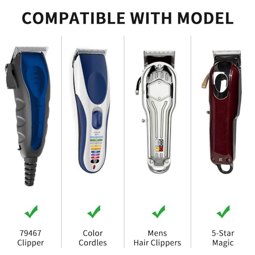 Yinke Trimmer Aufsätze Aufsteckkamm für Wahl Haarschneidemaschine Magic Clip Trimmer Rasierer, 6 Schnittlängen sind 32mm 38mm 44mm 51mm 57mm und 64mm Bartschneider Aufsteckkamm-Set Kit (6PCS, Black)