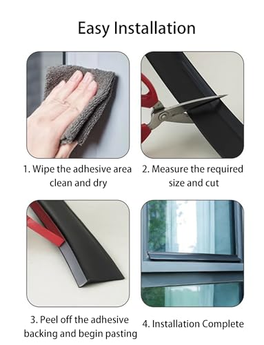 Barrera de agua flexible para alféizar, el protector autoadhesivo contra la lluvia 8