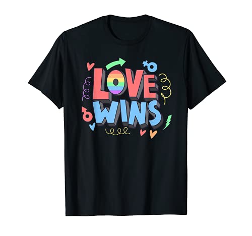 Love Wins Rainbow Flag Gay Proud Equality Queer LGBT T-Shirt