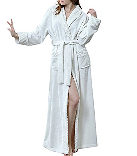 DSNOW - Bata - Manga Larga - para Mujer, Manga Larga, Mujer, Color Blanco, tamaño 38/40 ES Large