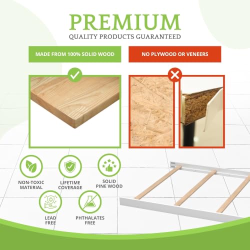 Image of CC KITS Full-Size Conversion Kit Bed Rails for SmartStuff Convertible Cribs by Universal Furniture - Solid Wood Rail - Toddler and Adult Bed Rail for Full-Size Beds - Nursery Furniture (White)