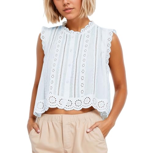 Débardeur dentelle fluide peplum résolvant le manque de fraîcheur et d'élégance en été