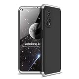 GOGME Funda para Xiaomi Mi 10T / Mi 10T Pro 5G Funda, [Tacto Sedoso Mate] Premium Silicona Ligera Delgado PC + TPU Bumper Rubber Caso para Xiaomi Mi 10T / Mi 10T Pro 5G Case Cover, Plata/Negro