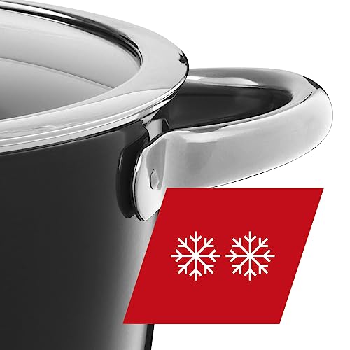 Foto von Silit Passion Black Topfset Induktion 4-teilig, Kochtopf Set mit Glasdeckel, Silargan Funktionskeramik, Induktions Töpfe Set nickelfrei, schwarz