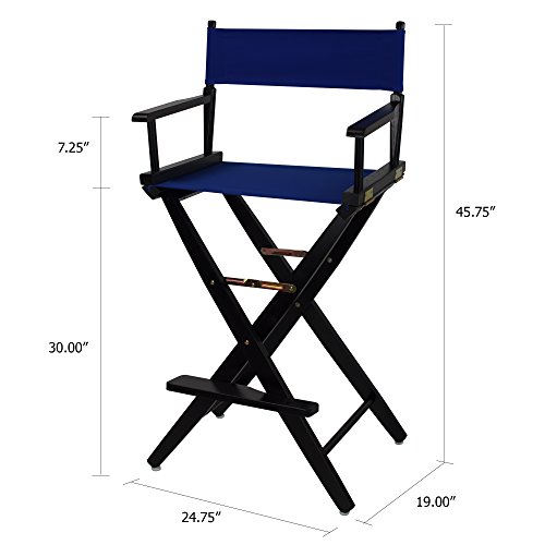 American Trails Extra-Wide Premium 30" Director's Chair Black Frame With Royal Blue Canvas, Bar Height #TOP5