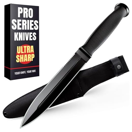 Hunting Knife - Serrated Blade Survival Knifes for Men - Fixed Blade Hunting Camping Hiking Knofe - Black Dual Edge Sharp Tool Knives - Stocking Stuffers for Men - Birthday Christmas Gifts for Men 2503