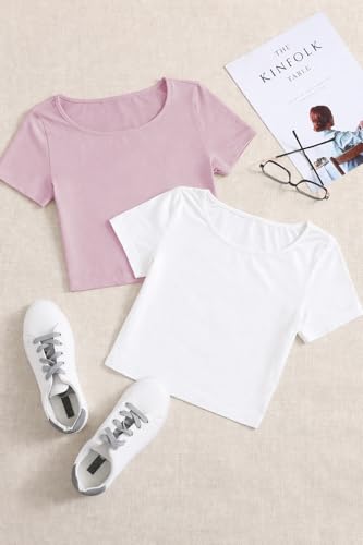 Image of KERI PERRY Tops for Women Crop Top for Women's Tank Activewear Tee Sports Work Out Wear Casual Round Neck Cotton Camisole Pack of 2