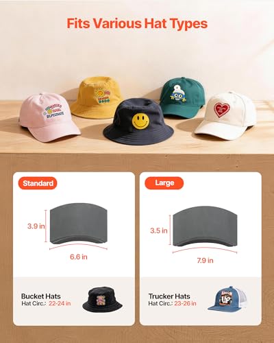 Image of VEVOR Hat Heat Press Machine, with 2 Interchangeable Platens and Caps Stretcher, Precise Temperature & Time Control, Heat Press for Hats and Caps, for HTV Iron On and Sublimation Projects, White