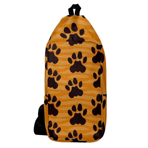 Sac à dos à bandoulière pour randonnée et ville avec imprimé pattes