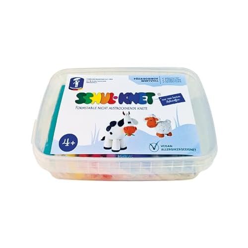 Feuchtmann SCHUL-KNET | Maxi Box Knetset 10 x 40g Kinderknete in Stangen | vegane glutenfreie Spielknete | nicht trocknende Knete | ungiftige Modelliermasse